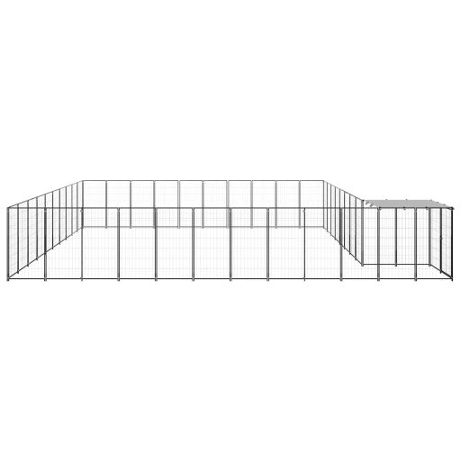 Fekete acél kutyakennel 31,46 m²