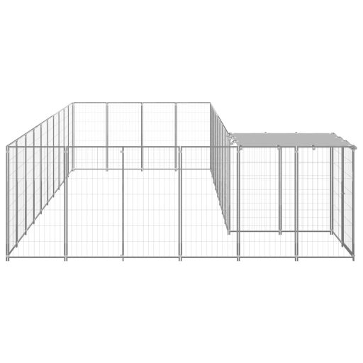 Ezüstszínű acél kutyakennel 13,31 m²