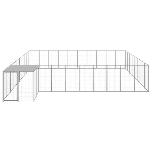 Ezüstszínű acél kutyakennel 25,41 m²