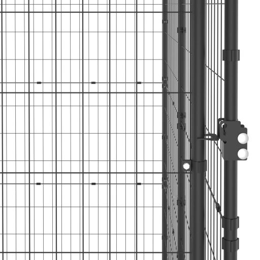 Kültéri acél kutyakennel tetővel 9,68 m²