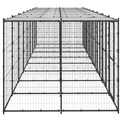 Kültéri acél kutyakennel tetővel 19,36 m²