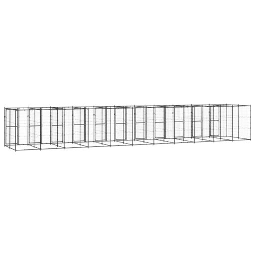 Kültéri acél kutyakennel 26,62 m²
