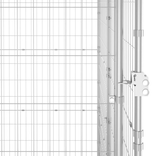 Kültéri horganyozott acél kutyakennel tetővel 4,84 m²