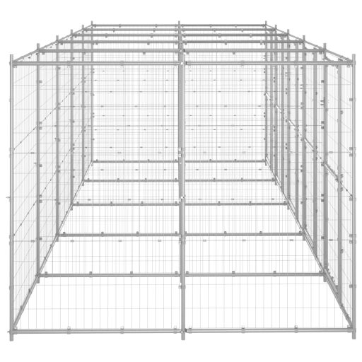 Kültéri horganyozott acél kutyakennel 12,1 m²
