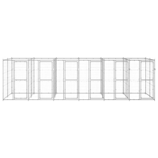 Kültéri horganyozott acél kutyakennel 14,52 m²