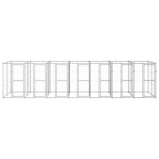 Kültéri horganyozott acél kutyakennel 16,94 m²