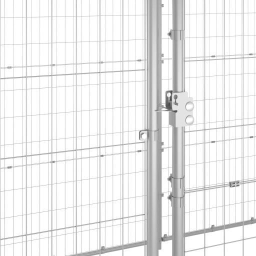 Kültéri horganyozott acél kutyakennel tetővel 12,1 m²