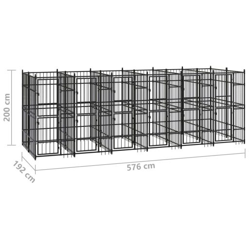 Acél kültéri kutyakennel 11,06 m²