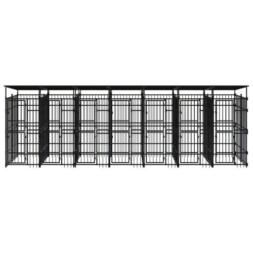 Acél kültéri kutyakennel tetővel 12,9 m²