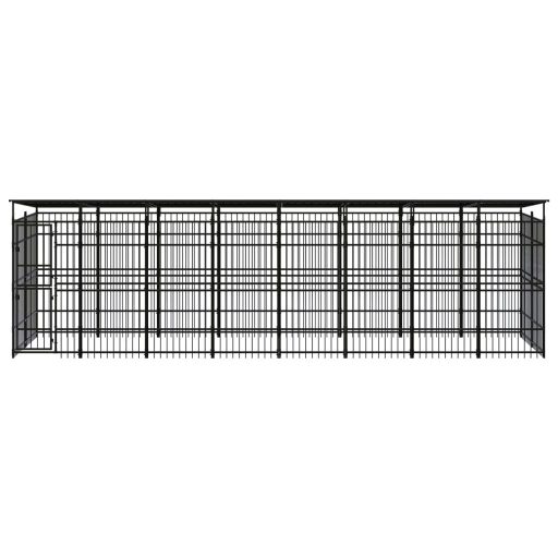 Acél kültéri kutyakennel tetővel 14,75 m²