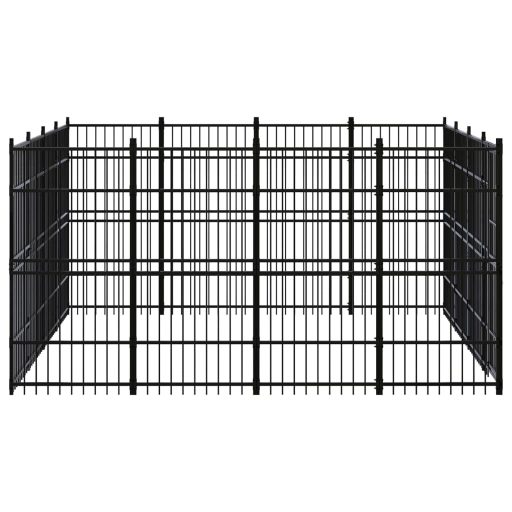 Acél kültéri kutyakennel 14,75 m²