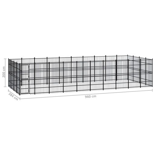 Acél kültéri kutyakennel 36,86 m²