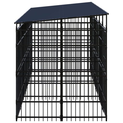 Acél kültéri kutyakennel tetővel 11,06 m²