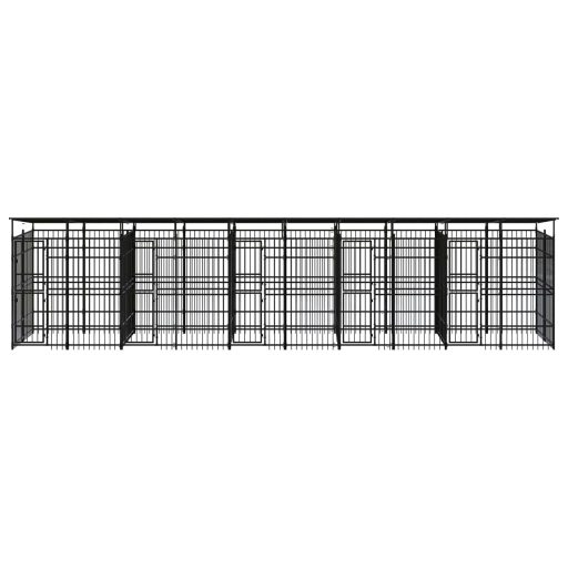 Acél kültéri kutyakennel tetővel 18,43 m²