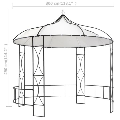 Fehér kerek pavilon 300 x 290 cm