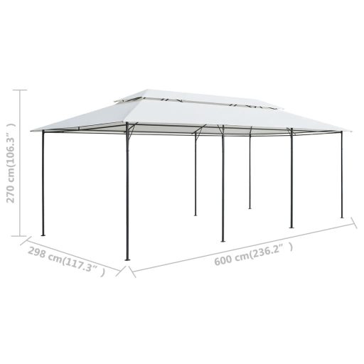Fehér pavilon 600 x 298 x 270 cm 180 g/m²