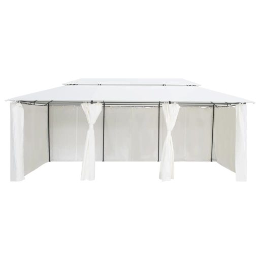 Fehér pavilon függönyökkel 600 x 298 x 270 cm 180 g/m²