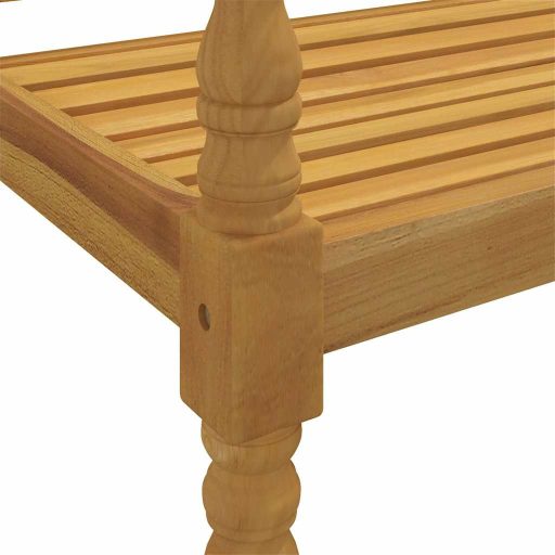Tömör tíkfa Batavia pad szürke párnával 150 cm