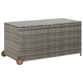   Világosszürke polyrattan kerti tárolóláda 120 x 65 x 61 cm