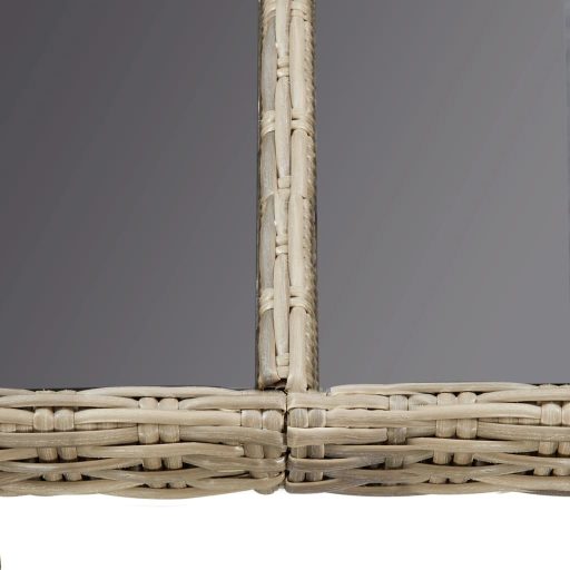 Barna üveg és polyrattan kerti étkezőasztal 200 x 100 x 74 cm