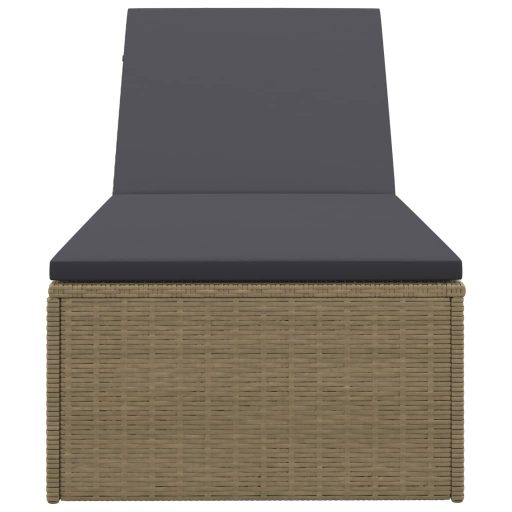 Barna és sötétszürke polyrattan napozóágy
