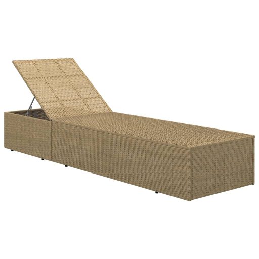Barna és sötétszürke polyrattan napozóágy