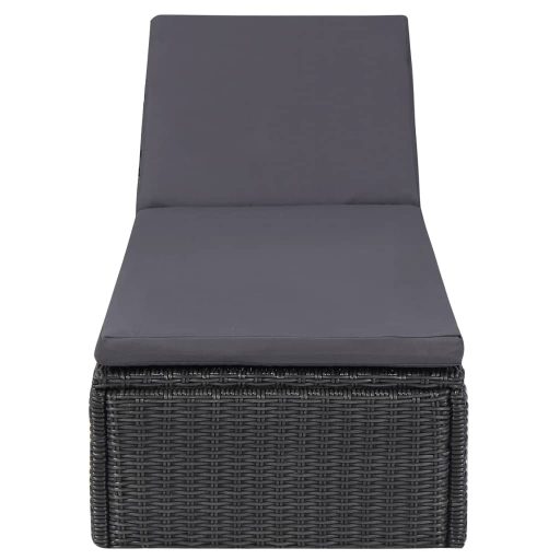Sötétszürke polyrattan napozóágy