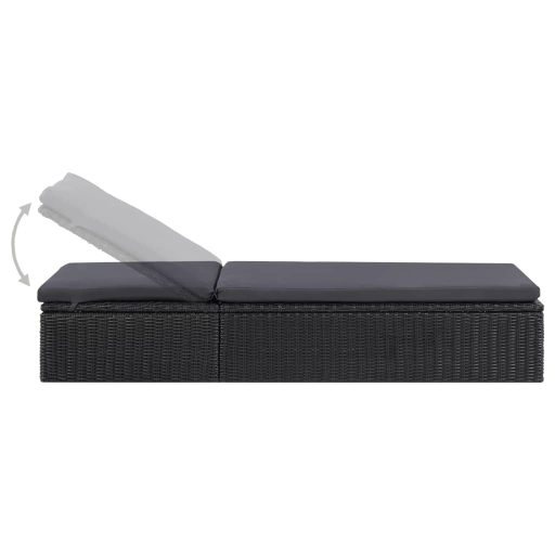 Sötétszürke polyrattan napozóágy