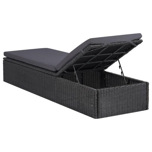 Sötétszürke polyrattan napozóágy