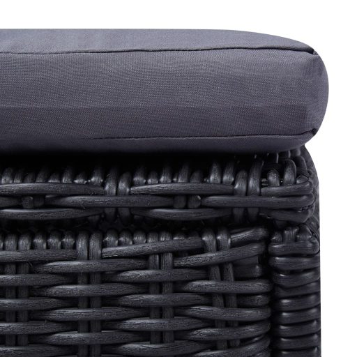 Sötétszürke polyrattan napozóágy