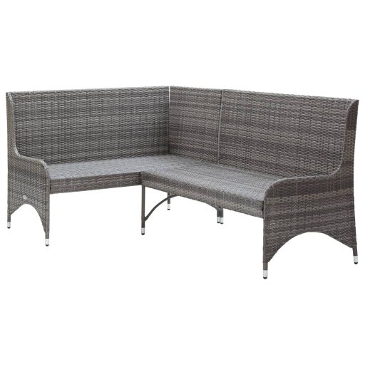 2 db szürke polyrattan kerti sarokkanapé