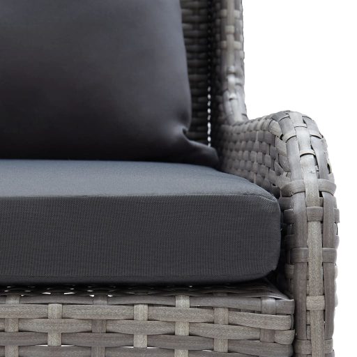 2 db szürke polyrattan kerti sarokkanapé