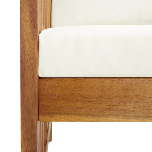 Tömör akácfa kerti pad párnákkal 119 cm