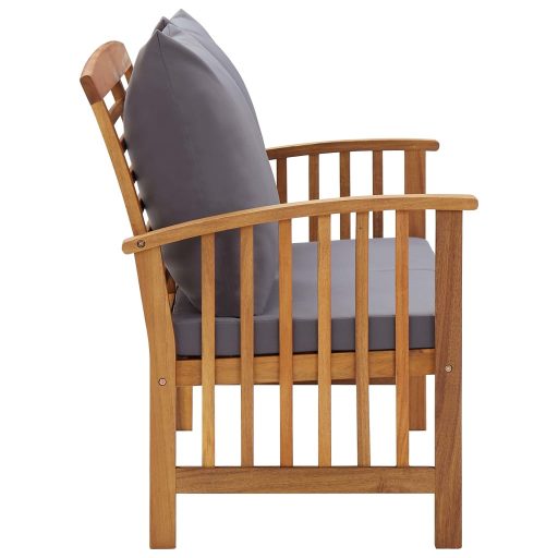 Tömör akácfa kerti pad párnákkal 119 cm