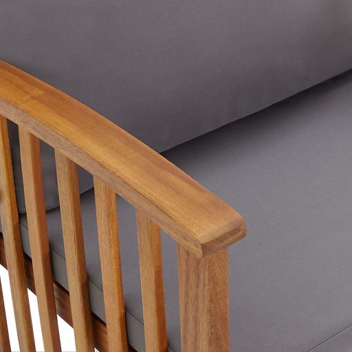 Tömör akácfa kerti pad párnákkal 119 cm