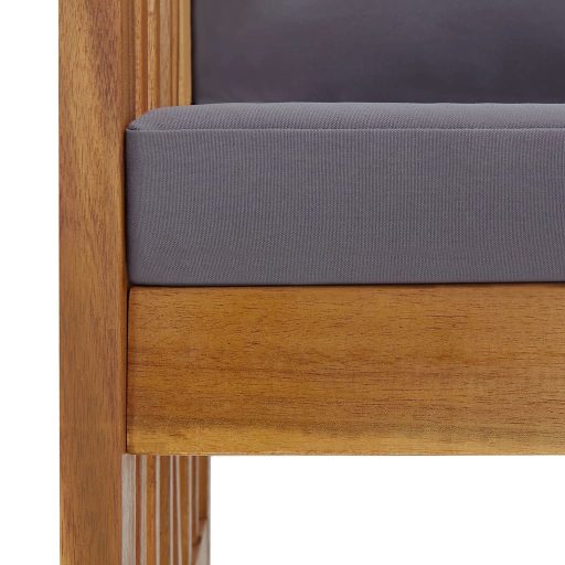 Tömör akácfa kerti pad párnákkal 119 cm