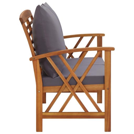 Tömör akácfa kerti pad párnákkal 119 cm