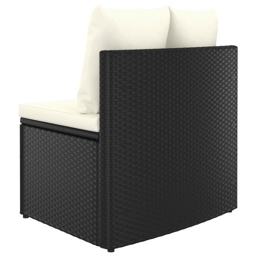 2 részes fekete polyrattan kerti ülőgarnitúra párnákkal
