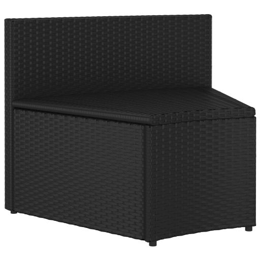2 részes fekete polyrattan kerti ülőgarnitúra párnákkal