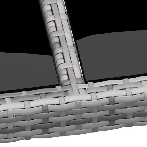 Szürke edzett üveg és polyrattan kerti asztal 250 x 100 x 75 cm