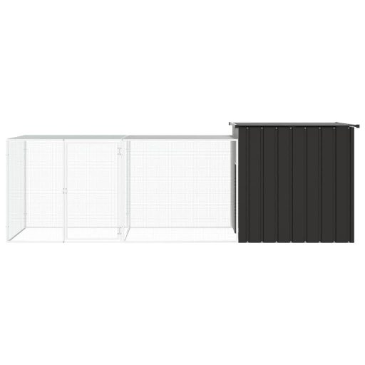 Antracitszürke horganyzott acél csirkeketrec 300x91x100 cm