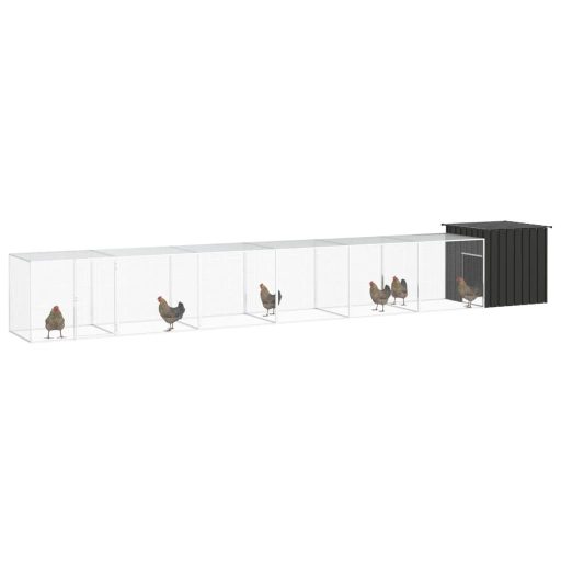 Antracitszürke horganyzott acél csirkeketrec 700x91x100 cm