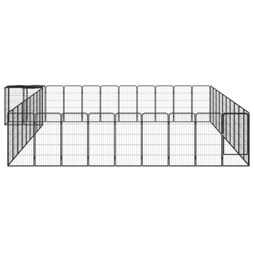 42-paneles fekete porszórt acél kutyakennel 50 x 100 cm