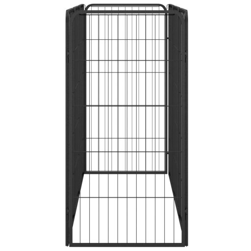 8-paneles fekete porszórt acél kutyakennel 50 x 100 cm