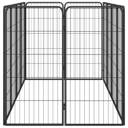 12-paneles fekete porszórt acél kutyakennel 50 x 100 cm