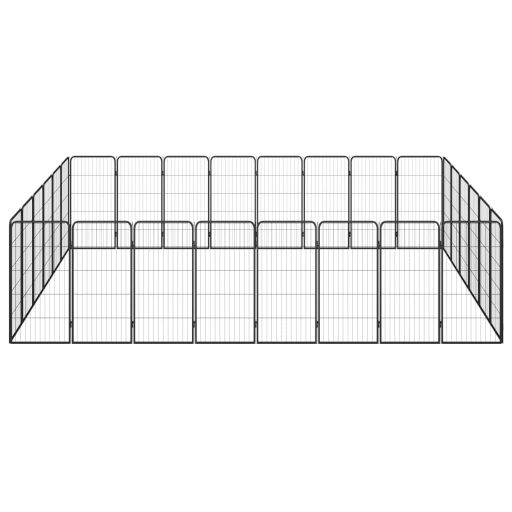 28-paneles fekete porszórt acél kutyakennel 50 x 100 cm