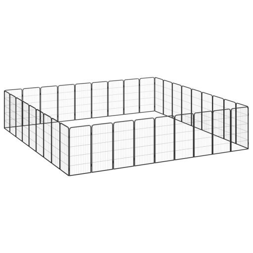 36-paneles fekete porszórt acél kutyakennel 50 x 100 cm
