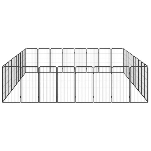 36-paneles fekete porszórt acél kutyakennel 50 x 100 cm