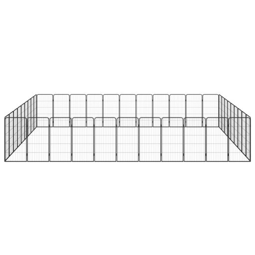 40-paneles fekete porszórt acél kutyakennel 50 x 100 cm