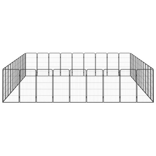 40-paneles fekete porszórt acél kutyakennel 50 x 100 cm